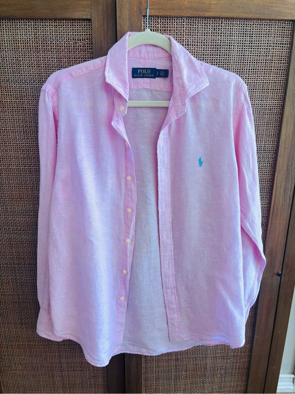 Ralph Lauren Pink Linen Shirt with Polo Label